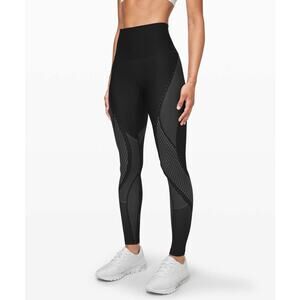 Lululemon Mapped Out High-Rise Tight Leggings 28" Black Glacier Grey 6